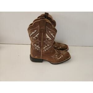 Ariat Youth's Girl's Round Up Bliss Sassy Brown Western Boot 
Sz 1.5